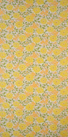 a yellow and green floral print fabric