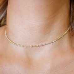 Cz Tennis Choker - xohanalei Cubic Zirconia Tennis Choker Necklace, Cubic Zirconia Tennis Choker Necklace Gift, Gift Cubic Zirconia Tennis Choker Necklace, Gold Tennis Choker Necklace As Gift, Gold Dainty Tennis Necklace With Cubic Zirconia, Dainty Gold Tennis Necklace With Cubic Zirconia, Happy Wife Happy Life, Tennis Chain, Ziplock Bags