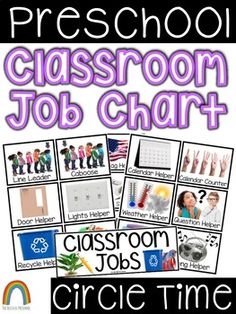 classroom job chart for preschool and middle school students to use in the classroom or at home