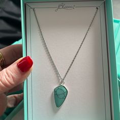 Bnib Never Worn Jbloom Jewelry, Layered Choker Necklace, Crystal Choker Necklace, Silver Jewelry Necklace, Clay Necklace, Crystal Choker, Charm Pendant Necklace, Turquoise Pendant, Jewelry Silver