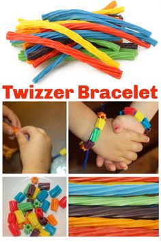 several different types of bracelets with the words twizer bracelet written on them