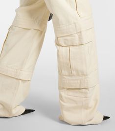 Carvas cotton canvas cargo pants in white - Entire Studios | Mytheresa Luxury Beige Cargo Pants With Pockets, Luxury White Cargo Pants, Luxury Wide-leg Cotton Cargo Pants, White Cotton Full-length Cargo Pants, White Full-length Cotton Cargo Pants, Graphic Tee Style, Bottega Veneta Bags, Gucci Accessories, Leather Ankle Boots