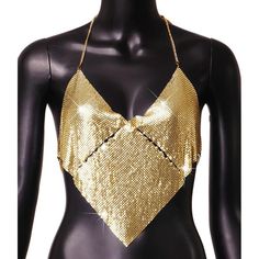 Metal halter women crop top. Luxury Triangle Top Halter For Party, Cheap Glamorous Party Crop Top, Cropped Halter Top For Summer Clubbing, Triangle Top Crop Top For Club, Women Crop Top, Glam Tops, Backless Top, Cute Crop Tops, Sequin Tank Tops