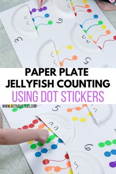 paper plate jellyfish counting using dot stickers