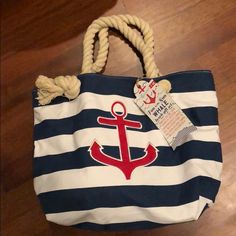 Kids Or Baby Tote Bag , Canvas Material . Never Used . Still Has The Tags. Fun White Beach Bag For Vacation, White Nautical Bag For Everyday, Cute Blue Bags For Vacation, Fun White Beach Bag, Fun White Beach Bags, Cute Blue Cotton Bags, White Nautical Bags For Summer, Blue Nautical Travel Bag, Playful Blue Shoulder Bag For Travel