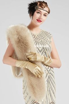 The faux fur shawl is perfect to keep the chill away while also adding a touch of glamour! Features: High quality faux fur A hidden hole design Hand wash only 53.9 inch / 137cm x 5.9 inch / 15 cm 1930s Outfit Ideas, 30s Outfits, 1920s Shawl, 1930s Outfits, Fashion Over 50 Fifty Not Frumpy, Scarf Coat, Faux Fur Shawl, Fur Shrug, 1920s Outfits