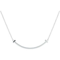 18K White Gold Tiffany & Co. T Smile Necklace with Adjustable Chain - Modern Elegance in White Gold Diamond Necklace Tiffany, Smile Necklace, Gold Tiffany, Tiffany And Co Jewelry, Chain Making, Formal Accessories, Understated Luxury, White Gold Chains, Luxury Necklace