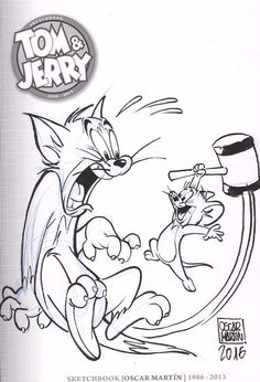 an advertisement for tom and jerry featuring two cartoon characters, one with a cat on his head