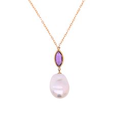 Product Description: Our Amethyst + Pearl Drop Necklace is the perfect accessory for those who want to feel like royalty. The stunning blend of deep purple amethyst and lustrous pearls exudes regal elegance. Whether you're going to a formal event or simply want to dress up a casual outfit, this necklace will add a touch of luxury to any look. Product Details: Material: 18kt Yellow Gold Genuine Amethyst and Pearl Necklace length: 18" Spring ring clasp Regal Elegance, Pearl Drop Necklace, Coin Bracelet, Yellow Gold Engagement, Ancient Coins, Jewelry Repair, Silver Gifts, Custom Jewelry Design, Drop Necklace