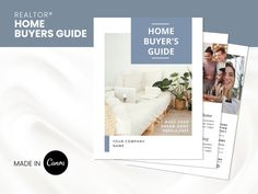 three brochures with the words home buyer's guide in front of them