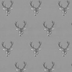 a deer head with antlers on a gray background