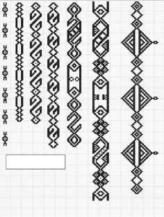 a cross stitch pattern with different designs on the front and back side, all in black