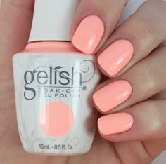 Gelish Nail Colours, Peach Nails, Sns Nails, Gelish Nails, Nail Colours, Shellac Nails, Nails And Hair, Pink Nail, Nails And Makeup