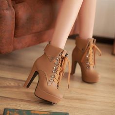 Casual Beige High Heel Mid-calf Boots, Sepatu Platform, Kasut Tumit Tinggi, Hak Tinggi, Ankle Strap Chunky Heels, High Heeled Boots, Black Shoes Heels, Hipster Man, Cute Heels