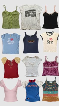 six different types of t - shirts are shown together