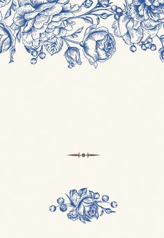 an ornate blue and white floral border