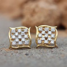 ⚫ This earrings made with natural diamonds in solid 14k yellow gold,⚫ Solid 14k Yellow Gold Stud Earrings Pave Diamond Jewelry⚫ Stud Earrings, Gold Earrings, Diamond Earrings, Fine Jewelry, Handmade Earrings⚫ Special customize for mother's day, Anniversary, Birthday Gift, Valentine, Mother's Day Christmas. ⚫ Item Details:Gross Weight:- 3.047 Grams14k Yellow Gold Weight:- 2.947 GramsDiamond Weight:- 0.5 Ct.Item Size:- 15 x 10 MMItem SKU:- AEOS-1983Please let us know if you required in other gemst Gold Bridal Earrings With Single Cut Diamonds, Gold Hallmarked Diamond Earrings For Anniversary, Gold Diamond Cut Bridal Earrings For Formal Occasions, Anniversary Gold Hallmarked Diamond Earrings, Gold Cluster Earrings With Single Cut Diamonds, Gold Diamond Earrings With Elegant Design For Anniversary, Gold Hand Set Earrings For Anniversary, Hallmarked Yellow Gold Diamond Cluster Earrings, Traditional 14k Gold Earrings For Anniversary