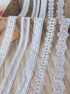 White Lace Trim, Bridal Veils Edge Lace, Wedding Garters Trim Lace, Lace Nacklace Wedding Garter Lace, Lace Dress Design, Wedding Garters, Crochet Lace Pattern, Bridal Veils, Lace Trims, Organza Fabric, Halloween Crochet, Lace Ribbon