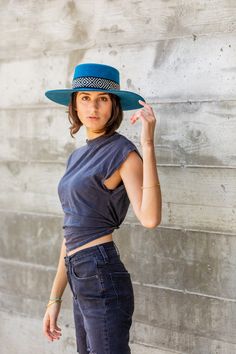 Edgy and bold Denim Blue Spanish Style hat. Handcrafted in Peru and Bolivia, these alpaca and sheep wool blend hats are durable and offer full sun-protection for your everyday activities. The unisex Spanish Style Hat is a traditional “Bolero and Spanish Style” hat with a removable Quechua textile intention band. You choose your own intention band. Available in sizes S, M, L & XL for men and women. Sheep Wool, Hat Making, Bolivia