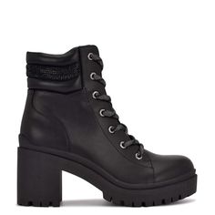 Quona Combat Booties Combat Boots Heels, Women's Combat Boots, Black Leather Combat Boots, Combat Style, Black Lace Up Boots, Feminine Elegance, Lug Sole Boots, Womens Combat Boots, Black Combat Boots