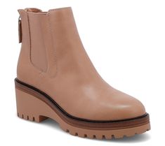 Step up your style game with these sturdy lug-sole boots that boast comfy elastic panels and convenient side-zip closures. From MIA Shoes. Mia Chelsea Boots, Beige Boots With Lug Sole, Medium Width, Mia Shoes, Lug Sole Boots, Lug Sole, Side Zip, Step Up, Chelsea Boots, Your Style