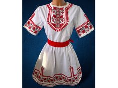 Floral Bulgarian Dress, Bulgarian Folk Nouveau Dress, Summer Holiday Dress Material: 100% cotton Each of the models can be sewn in any size and color. For questions, send me a private message. It will be made within a week! ❤ Possibility of express production (1-2 working days), please write to me before ordering! ❤  For more of our products, please visit our shop: https://bulgarianmystique.etsy.com Cotton Folk Dress, Folk Style Cotton Tunic Dress, Fitted Folk Cotton Dress, Fitted Folk Style Cotton Dress, Fitted Cotton Folk Dress, Red Short Sleeve Folk Dresses, Cotton Embroidered Short Sleeve Mini Dress, Cotton Peasant Tunic Dress, White Peasant Tunic Dress