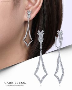 18K White Gold Fashion Earrings EG13733W84JJ #GabrielNY #DiamondJewelry #FineJewelry #GabrielAndCo #UniqueJewelry #FineJewelry#FashionJewelry#UniqueJewelry#GiftIdeas#UniqueGifts #DiamondJewelry #Jewelry #Earrings#FashionEarrings#WhiteGoldEarrings#WhiteGoldFashionEarrings#GoldEarrings#GoldFashionEarrings Elegant Cubic Zirconia Jewelry For Formal Events, Elegant Cubic Zirconia Wedding Jewelry, Elegant 14k White Gold Rose Gold Jewelry, Elegant Sterling Silver Diamond Ring, Formal Platinum Jewelry With Elegant Design, Luxury White Gold Diamond Ring With Elegant Design, Formal Fine Jewelry Diamond Ring With Elegant Design, Dazzling Sterling Silver Wedding Jewelry, Elegant Silver Diamond Ring