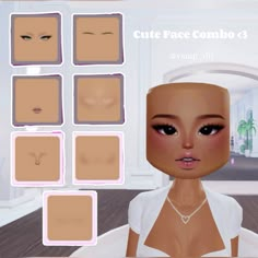 #dresstoimpress #dti #cute #face #combo Cool Kpop Outfits, Dti Face Tutorial, Dti Layering Tips, Dress To Impress Custom Face, Dress To Impress Makeup Combo, Face Combos Dti, Dress To Impress Face Combos, Makeup Looks Easy