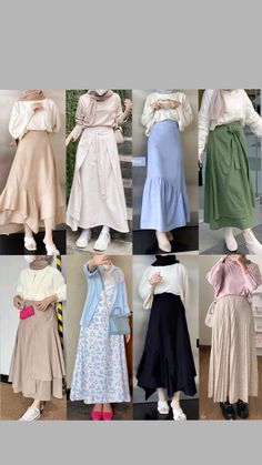 Skirts For Hijab, Floral Long Skirt Outfit, Skirt And Top Western Outfit, Blouse Outfit Hijab, Floral Blouse Outfit, Long Skirt Outfits For Summer, Floral Skirt Outfits, Modest Outfits Muslim, Outfits Muslim