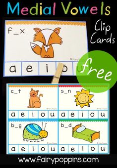 Literacy - Fairy Poppins Fairy Poppins, Medial Sounds, Consonant Words, Playdough To Plato, Vowel Activities, Cvc Activities, Literacy Centers Kindergarten, Learning Printables