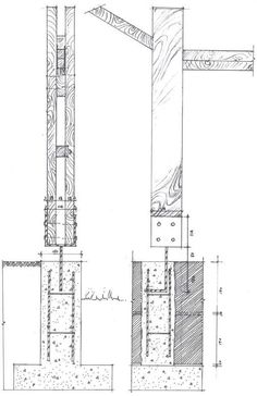 an architectural drawing shows the details of a building's exterior and its construction plan