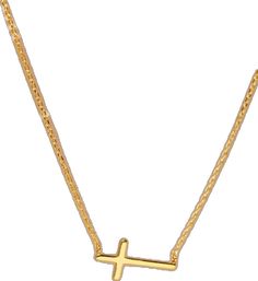 Gold Adjustable Minimalist Cross Necklace, Adjustable Clavicle Chain Cross Necklace, Adjustable Gold Cross Pendant Necklace, Minimalist Adjustable Cross Pendant Necklace, Gold Cross, Altar'd State, Cross Necklace, Every Day, 18k Gold