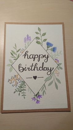 a card with the words happy birthday on it