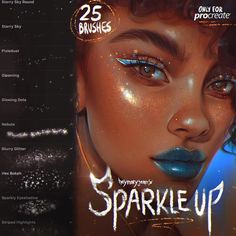 an advertisement for sparkle up featuring a woman's face