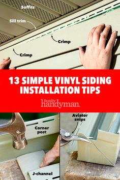 the instructions for installing vinyl siding on an exterior window sill and how to use them