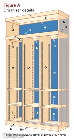 the diagram shows how to build a bookcase