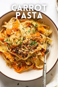 This carrot pasta is what weeknight dinner dreams are made of - pappardelle noodles and carrot ribbons tossed in a light cream sauce that's luxurious and herb-filled. Ready in just 30 minutes, but fancy enough for a date night meal too! Light Cream Sauce, Carrot Ribbons, Carrot Pasta, Cauliflower Pasta