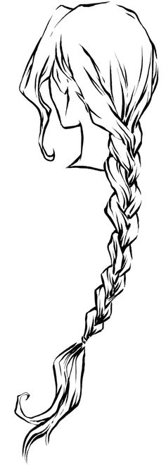 a drawing of a woman's head with braids