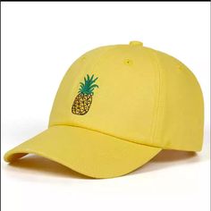 Super Cute And Trendy Cap. Embroidered Pineapple Dad Hat. Adjustable Strap. Cotton Material. Fruit Embroidery, Pineapple Embroidery, Streetwear Caps, Trendy Caps, Hipster Hat, Embroidery Hat, Cute Pineapple, Bucket Hat Women, Baseball Caps Fashion