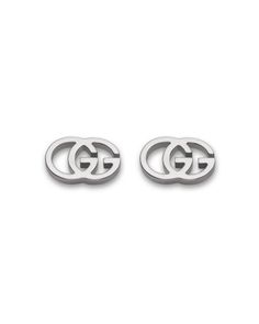 Interlocking Gs in 18K white gold. Gucci Earrings, Skull Engagement Ring, White Diamond Rings Engagement, White Gold Earrings Studs, White Gold Studs, Beautiful Diamond Rings, White Gold Earrings, Diamond Drop Earrings, Online Earrings