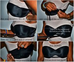 Diy Strapless Bra, Strapless Bra Hacks, Mode Rockabilly, Bra Hacks, Looks Chic, Clothing Hacks, Strapless Bra, Looks Style, Dandy