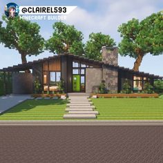 Modern Midcentury Home, Minecraft Modern Mansion, Minecraft Modern House Designs, Villa Minecraft, Minecraft Modern City, Modern House Minecraft, Modern Minecraft Houses, Build Minecraft, Case Minecraft