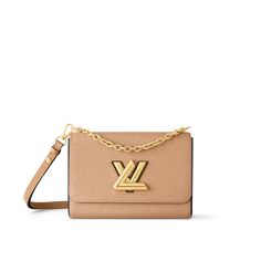 LOUIS VUITTON® - Twist Mm - Camel Lv Twist Bag, Lv Twist, Brand Mark, Louis Vuitton Official Website, Handbags Louis Vuitton, Louis Vuitton Official, Louis Vuitton Twist, Chain Bag, Color Dorado