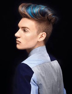 Luxury Hairstyles, Hairstyles For Teenage Guys, Mens Blue Hair, Teenage Guys, Hairstyles With Glasses, Hot Hair Colors, Corte De Cabelo Masculino