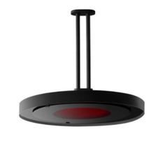 a black and red light fixture on a white background