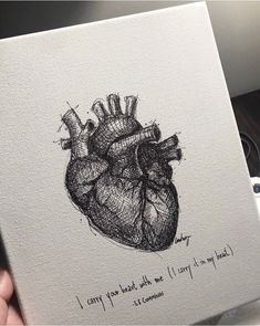 a drawing of a human heart with the words i can't you heard about me?