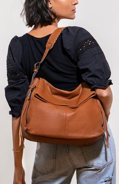 Soft, slouchy and satisfyingly sized to carry your essentials, this leather hobo not only looks good but feels good to carry with a comfy wide shoulder strap. Style Name:Aimee Kestenberg Bali Double Entry Bag. Style Number: 6168599. Leather Hobo Bags, Whip Stitch, Double Entry, Hobo Style, Hobo Bags, Leather Hobo Bag, Hidden Pocket, Leather Hobo, In The Bag