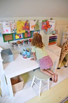 Kids Art Area, Kids Art Corner, Display Area, Playroom Storage, Playroom Organization, Kids' Desk, Kid Desk, Art Corner