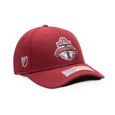 Grab this Toronto FC Standard Adjustable Hat! The Toronto FC Standard Adjustable Hat let's you show your support in style! This Standard Adjustable hat features a front 3D embroidery of the team logo and a sonic weld suede wrap label on the back. That style of the hat is very crisp as it only utilizes one of the team colors for its crown, peak and adjustable slider buckle. 6-Panel Mid Crown Curved PeakOne Size Fits MostAdjustable Slider Buckle100% Premium PolyesterFront 3D EmbroiderySides & Back Embroidery Adjustable Six-panel Sports Snapback Hat, Team-colored Adjustable Snapback Hat With Curved Bill, Adjustable Team-colored Snapback Hat With Curved Brim, Back Embroidery, Red Adjustable 5-panel Snapback Hat, Red Cotton 5-panel Snapback Hat, Toronto Fc, 3d Embroidery, Adjustable Hat