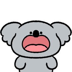 a cartoon koala bear with its mouth open